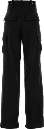 Bottega Veneta Womens Fine Cargo Pants Black Wool