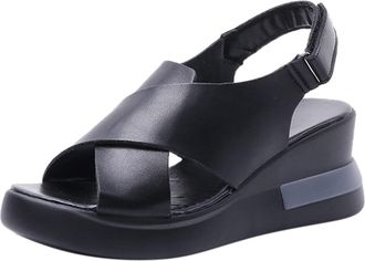 Generic Cocila Shoes For Women Sandals Fashion Womens Breathable Thick Casual Black, 7 Ladies Wide Fitting Plastic Brown Size 6.5 Uk Tan Wedge Summer Fit Whit