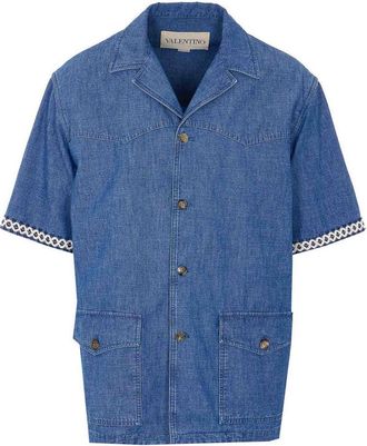Valentino Garavani Denim Shirt With Frontal Buttons Closure