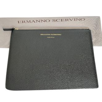 Ermanno Scervino Black Leather Pouch
