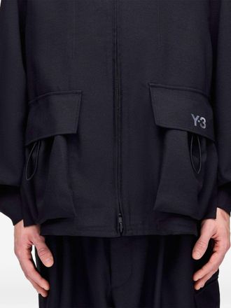Yohji Yamamoto Logo Patch Blouson Jacket - Black