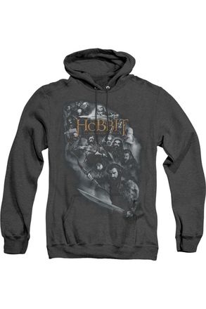 Gildan The Hobbit Cast Of Characters Adult Heather Hoodie / Hooded Sweatshirt