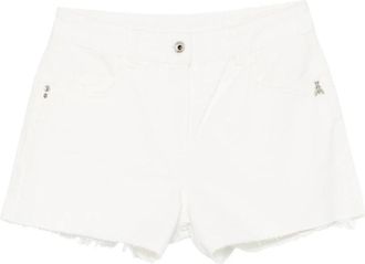 Patrizia Pepe Raw-Cut Denim Shorts - Dames - Denim shorts - Wit - W32 - Denim - Korte Broeken