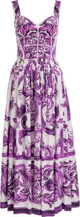Dolce & Gabbana Printed Cotton-poplin Maxi Dress - Multi Print - 38 (UK6 / XS)