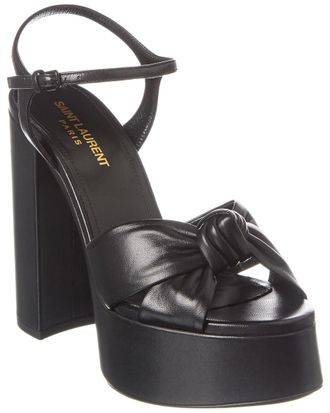 Saint Laurent Bianca 85 Leather Platform Sandal