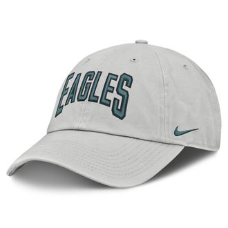 Nike Philadelphia Eagles Primetime Club Arched Nike Mens NFL Adjustable Hat in Grey | NF020BB86-BYX