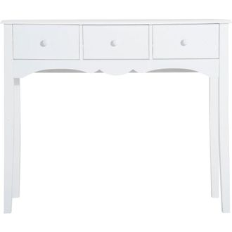 HOMCOM Consolle da Ingresso Moderna con 3 Cassetti in mdf 100x32x85 cm Bianco - Homcom
