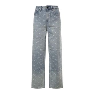 Puma Straight Jeans, male, Blue, Size: W32 Laser Monogram Denim Jean
