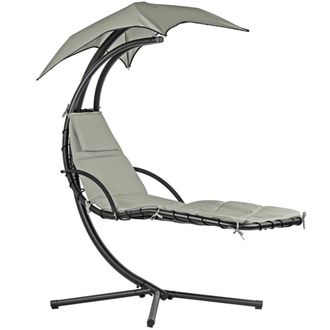 Brigros Sill&oacute;n colgante con funda y cojines de metal beige