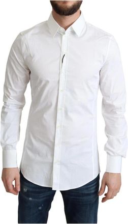 Dolce & Gabbana Klassiek Passende Overhemd - Heren - Zakelijke Overhemden - Wit - XS - Katoen - Overhemden