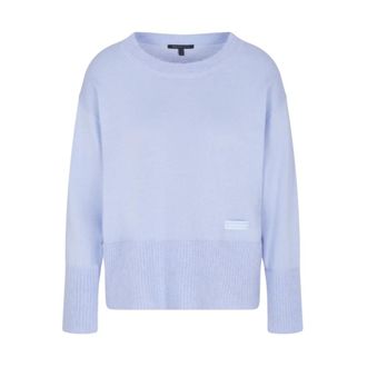 A|X Armani Exchange Round-neck Knitwear, female, Blue, M, Blue Jumpers for Men