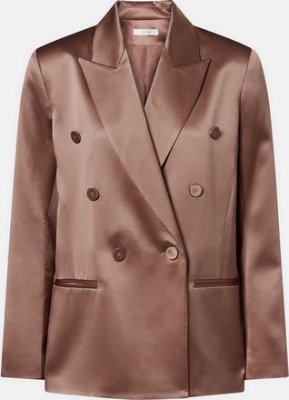 The Sei Double-breasted silk satin blazer