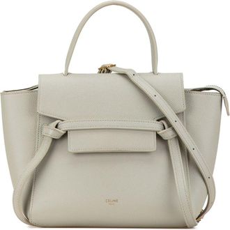 Celine Borsa a tracolla Pico Nano in pelle di vitello pieno fiore 2018-2024 - Bianco