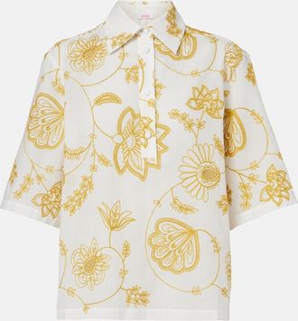 Eres Izana embroidered cotton-blend shirt