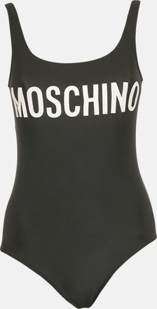 Moschino Black Logo Print Jersey Swimsuit S