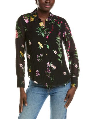 Elie Tahari The Janice Silk-Blend Blouse