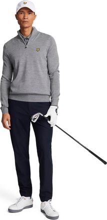 Lyle & Scott Golf Quarter Zip Merino Sweater in Mid Grey Marl at Nordstrom, Size Xx-Large