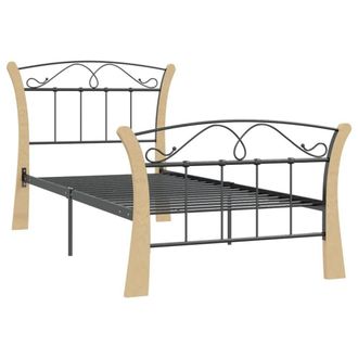 Berkfield Home Comfortable Bed Frame Black Metal 90x200 cm