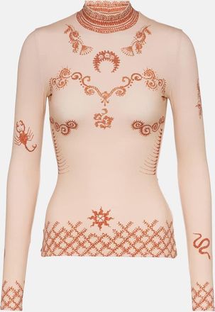 Marine Serre Regenerated Second Skin jersey top