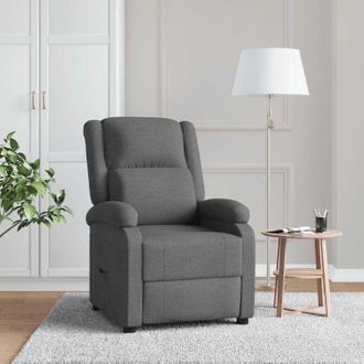 vidaXL Poltrona Reclinabile in Tessuto Grigio Scuro vidaXL