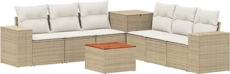 vidaXL Juego De Sof&aacute; 8 Uds. Beige Y Blanco Crema Vidaxl