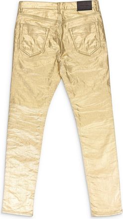 Purple METALLIC MONOGRAM YELLOW SKINNY JEANS