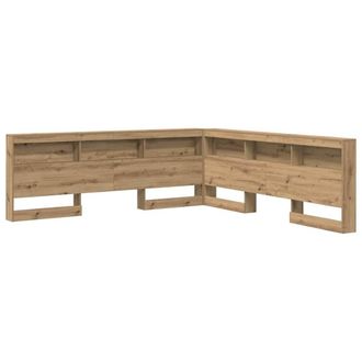 Berkfield Home Storage Headboard with Shelf Artisan oak 180 cm Engineered wood in Brown