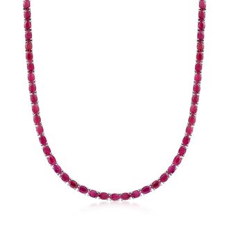 Ross-Simons Ruby Tennis Necklace in Sterling Silver