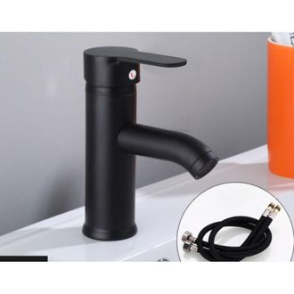 OEM Robinet Mitigeur Lavabo - Acier Inoxydable - Noir Mat - Pour Installation Sous-plan Ou &Agrave; Poser - 1 Pi&egrave;ce