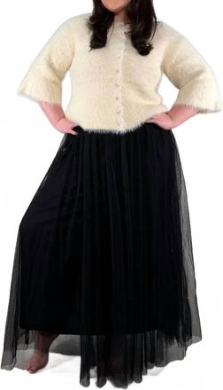 Elan Effortless Tulle Maxi Skirt In Black
