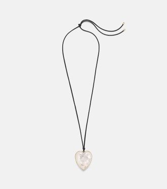 Jennifer Fisher 14kt gold-plated and leather necklace with quartz