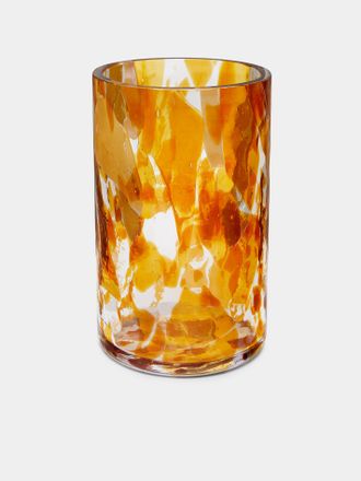 Stories of Italy Topaz Hand-Blown Murano Glass Vase (8in/20cm)