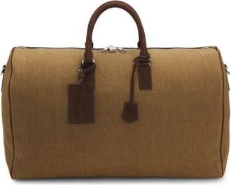 BOSS BY BECKHAM linen holdall with suede trims