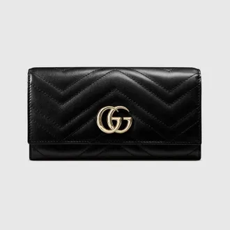 Gucci GG Marmont Continental Wallet, Black, Leather