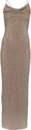 L&rsquo;Id&eacute;e Abito lungo Cosmopolitan con paillettes - Marrone