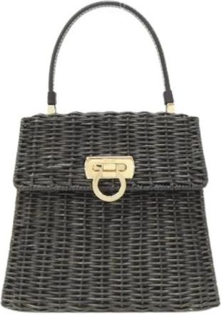 Ferragamo Pre-owned Stroo Calf Bag - Dames - Vintage Handtas - Zwart - ONE Size - Leer - Vintage