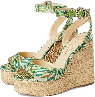 Jessica Simpson Kamindi Espadrille Wedge Womens Sandals Green : 7.5 M, Canvas/Rubber/Synthetic