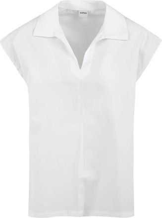 Aspesi Top Mod. 5674 - Dames - Tops zonder mouwen - Wit - 2XS - Linnen - Tops