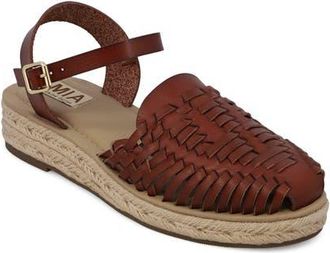 Mia Eshani Ankle Strap Espadrille Sandal in Cognac Bon at Nordstrom, Size 9.5