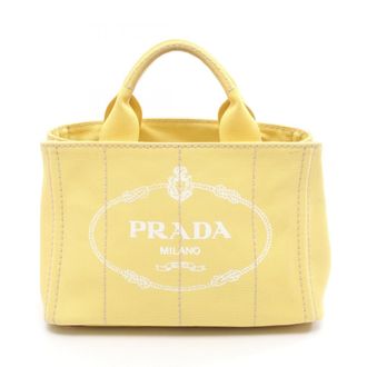 Prada Yellow Canvas Tote Bag (Pre-Owned)