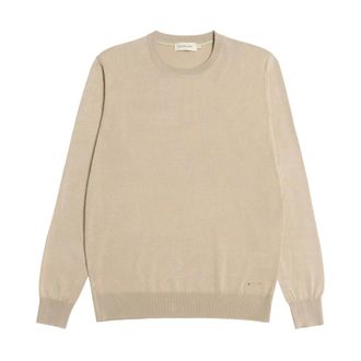Gianni Lupo Round-neck Knitwear, male, Beige, Size: 2XL Maglia girocollo Gl512S