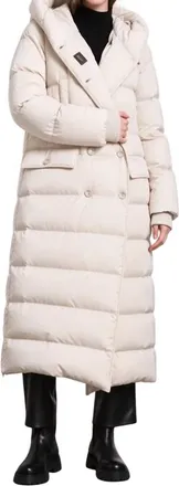 Moorer Long Puffer Jacket In Stone