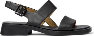 Camper Zwarte leren sandaal Dana - Dames - Sandalen - Zwart - 40 EU - Schoenen