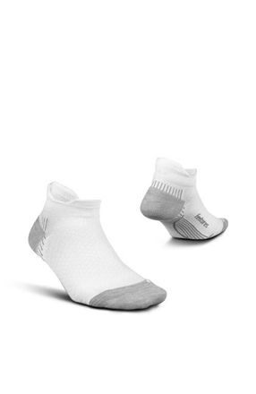 Feetures Plantar Fasciitis Relief Sock Light Cushion No Show Tab Targeted Compression Sock in Peace White at Nordstrom, Size Small