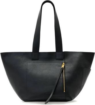 AllSaints Alba Leather East/West Tote in Black at Nordstrom