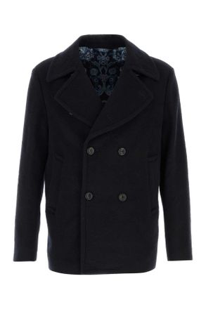 Etro Etro Midnight Blue Wool Coat