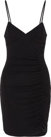A|X Armani Exchange ruched spaghetti-strap mini dress - women - Viscose - L - Black