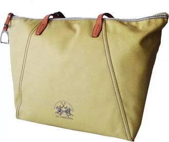 La Martina Gele Schoudertas Shopper - Dames - Shoppers - Geel - ONE Size - Polyester - Tassen
