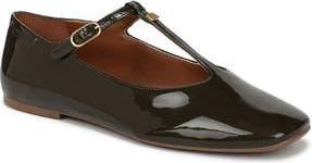 Franco Sarto Marylee T-Strap Flat in Deep Olive Green at Nordstrom Rack, Size 9.5