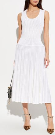 Alaia Dress With Decorative Waist Boning, Womens, White